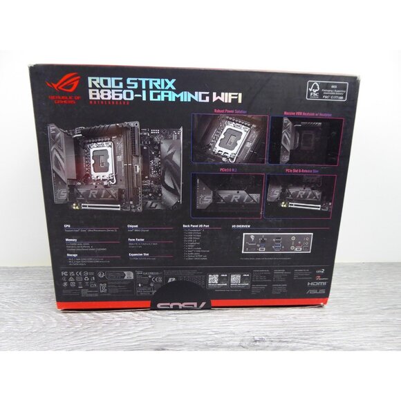 ASUS ROG Strix B860-I Gaming WiFi Motherboard LGA1851 DDR5 PCIe 5.0 Mini-ITX - Picture 4 of 5